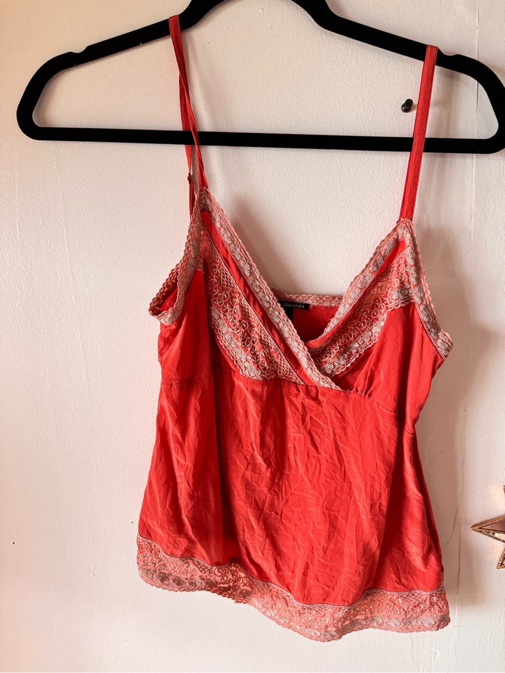 Lucky Brand Coral Lace-Trim Camisole